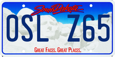 SD license plate 0SLZ65