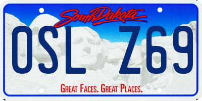 SD license plate 0SLZ69