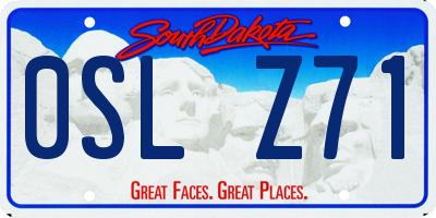 SD license plate 0SLZ71