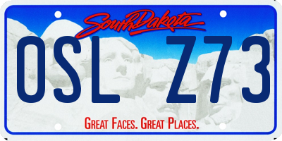 SD license plate 0SLZ73
