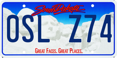 SD license plate 0SLZ74