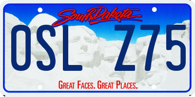SD license plate 0SLZ75