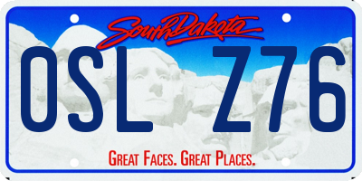 SD license plate 0SLZ76