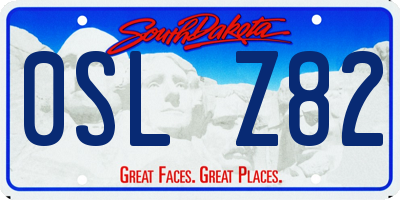 SD license plate 0SLZ82