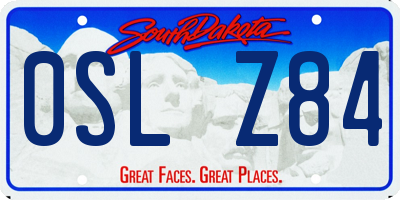 SD license plate 0SLZ84