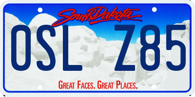 SD license plate 0SLZ85