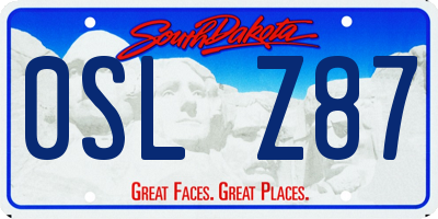 SD license plate 0SLZ87
