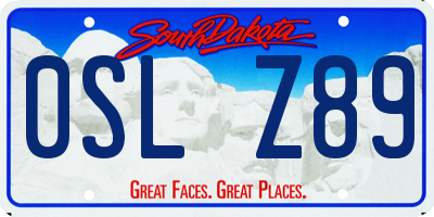 SD license plate 0SLZ89