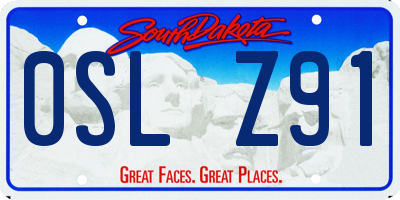 SD license plate 0SLZ91