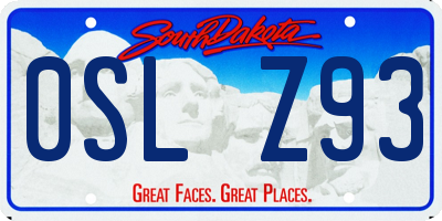 SD license plate 0SLZ93