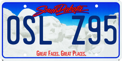 SD license plate 0SLZ95