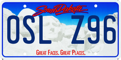 SD license plate 0SLZ96