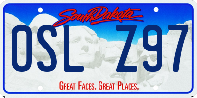 SD license plate 0SLZ97