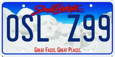 SD license plate 0SLZ99