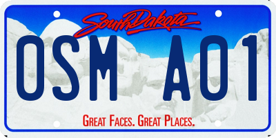 SD license plate 0SMA01