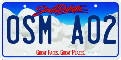 SD license plate 0SMA02
