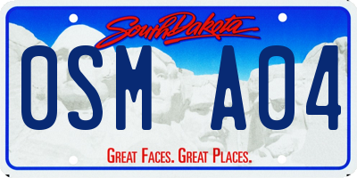 SD license plate 0SMA04