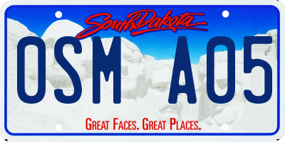 SD license plate 0SMA05