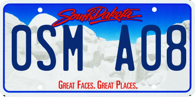SD license plate 0SMA08
