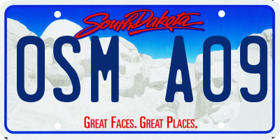 SD license plate 0SMA09
