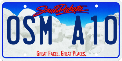 SD license plate 0SMA10