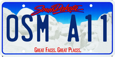 SD license plate 0SMA11