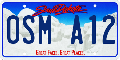 SD license plate 0SMA12