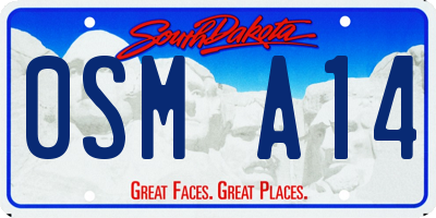 SD license plate 0SMA14