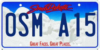 SD license plate 0SMA15