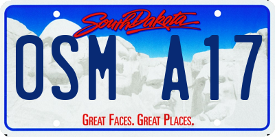 SD license plate 0SMA17