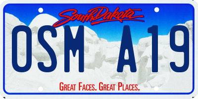 SD license plate 0SMA19