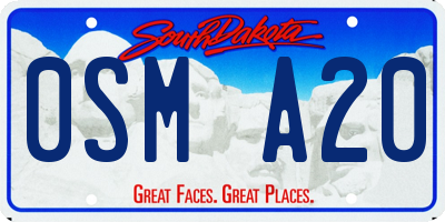 SD license plate 0SMA20