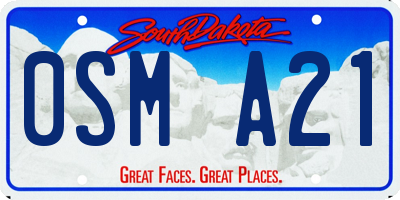 SD license plate 0SMA21