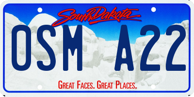 SD license plate 0SMA22