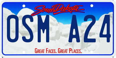 SD license plate 0SMA24