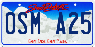 SD license plate 0SMA25