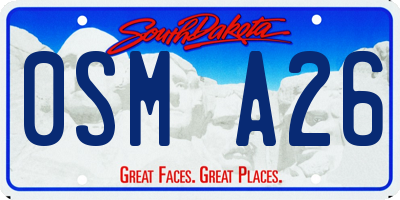SD license plate 0SMA26