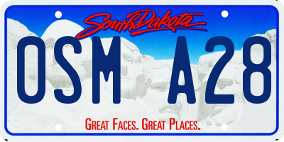 SD license plate 0SMA28
