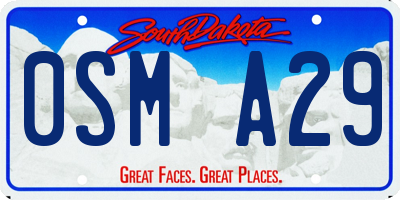 SD license plate 0SMA29
