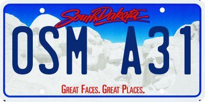 SD license plate 0SMA31