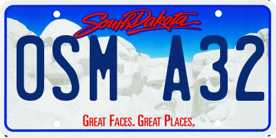SD license plate 0SMA32