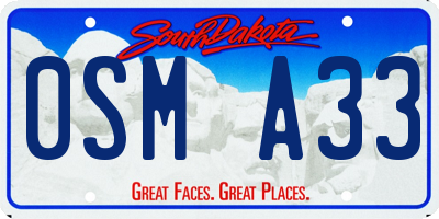 SD license plate 0SMA33