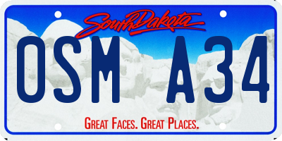 SD license plate 0SMA34