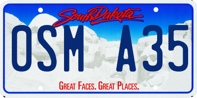 SD license plate 0SMA35