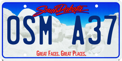 SD license plate 0SMA37