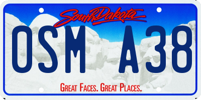 SD license plate 0SMA38