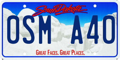 SD license plate 0SMA40