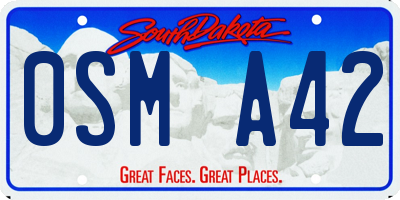 SD license plate 0SMA42