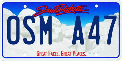 SD license plate 0SMA47