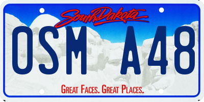 SD license plate 0SMA48